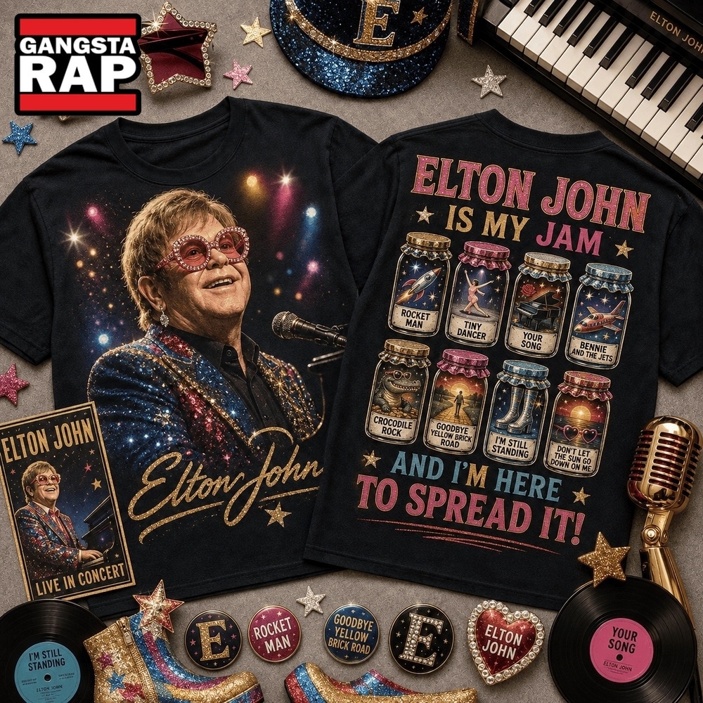 Elton John Is My Jam Greatest Hits Front and Back T Shirt, Trending 3D Music Shirt Elton John Is My Jam Greatest Hits Front and Back T Shirt, Trending 3D Music Shirt