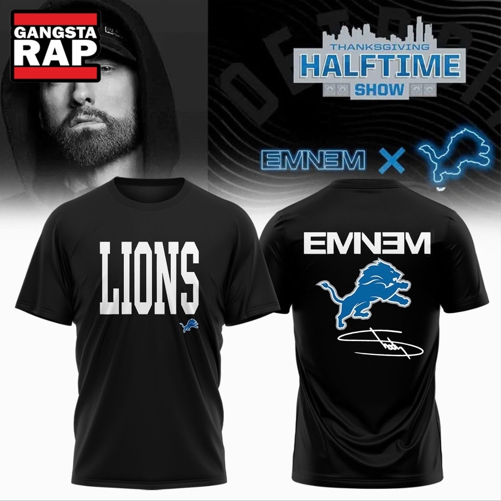 Eminem x Detroit Lions Signature Limited Edition 3D Shirt , Trending 3D Music Shirt Eminem X Detroit Lions Signature Limited Edition 3D Shirt