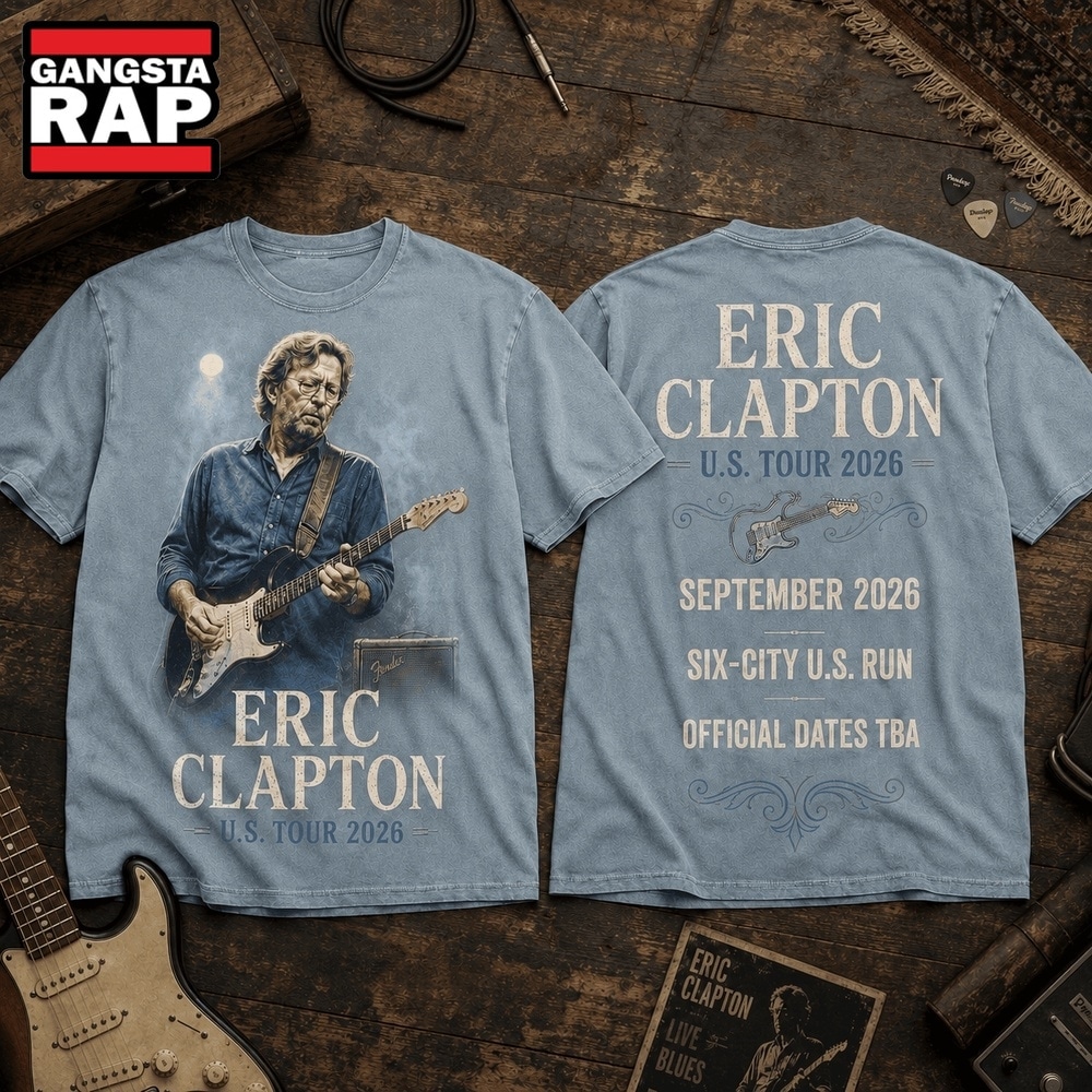 Eric Clapton US Tour 2026 Vintage Guitar 3D Shirt , Music Trending 3D Shirt Eric Clapton US Tour 2026 Vintage Guitar 3D Shirt