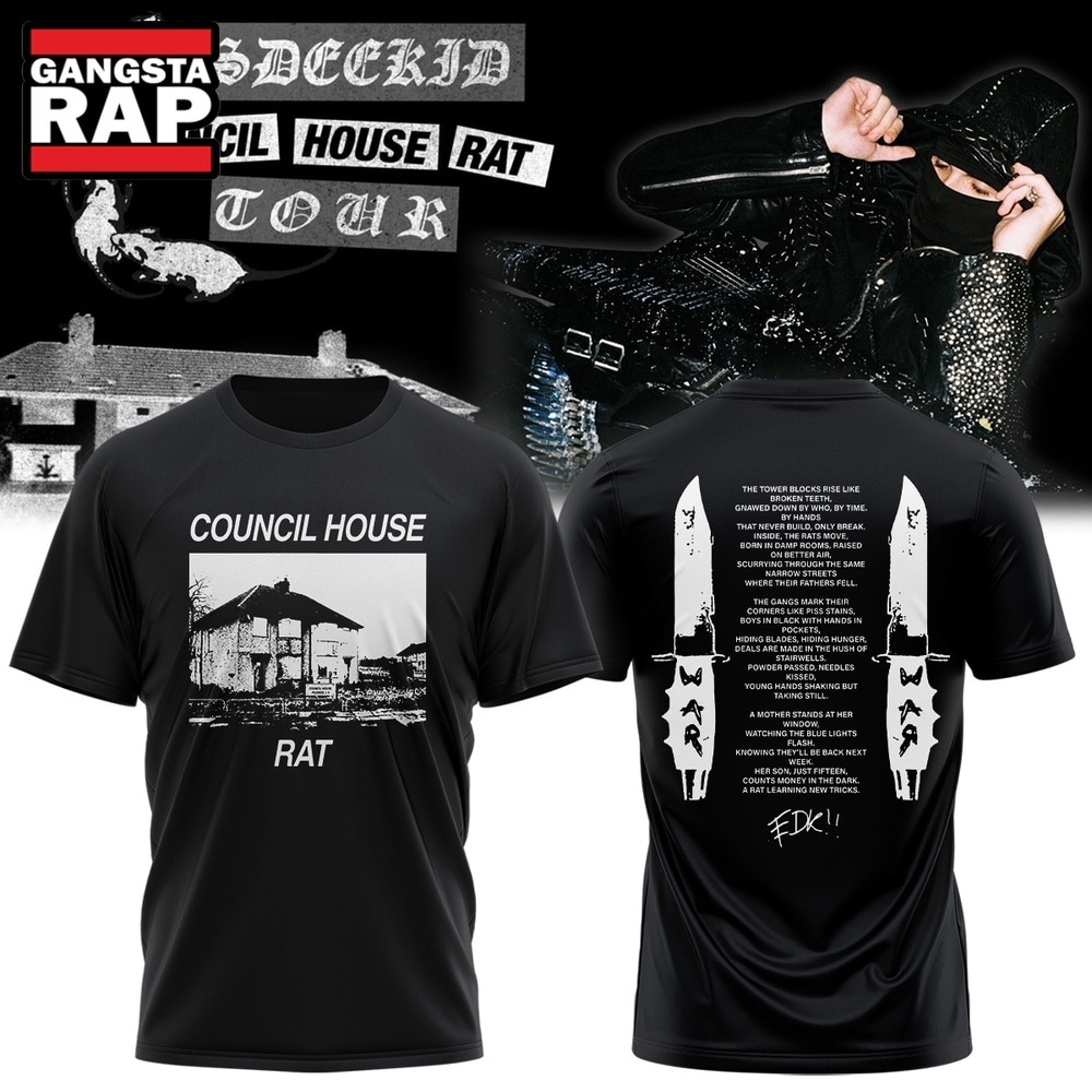EsDeeKid Council House Rat Tour 2026 Black T Shirt , Music Trend Shirt EsDeeKid Council House Rat Tour 2026 Black T Shirt , Music Trend Shirt