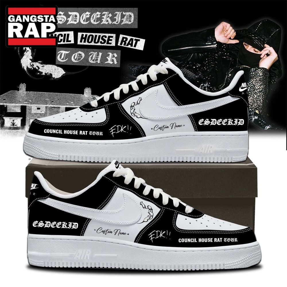 EsDeeKid Council House Rat Tour 2026 Personalized Air Force 1 Shoes Sneaker , Music Trending Shoes Esdeekid Council House Rat Tour 2026 Personalized Air Force 1 Shoes Sneaker