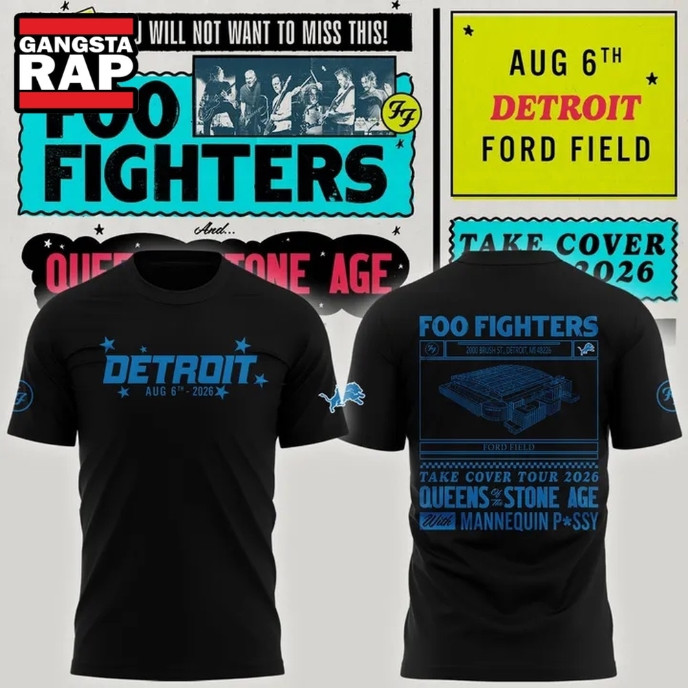 Exclusive Version Detroit Lions x Foo Fighters 2026 Black T Shirt , Music Trend Shirt Exclusive Version Detroit Lions x Foo Fighters 2026 Black T Shirt , Music Trend Shirt