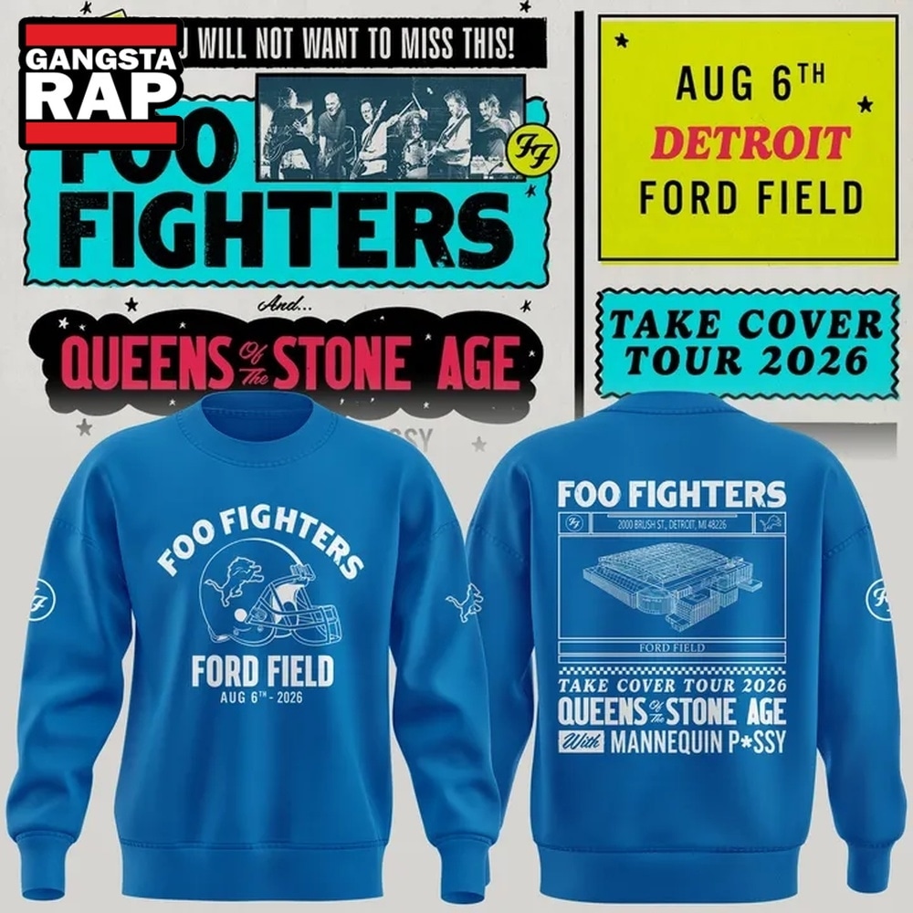 Exclusive Version Detroit Lions x Foo Fighters 2026 Blue Sweatshirt , Music Trend Shirt Exclusive Version Detroit Lions x Foo Fighters 2026 Blue Sweatshirt , Music Trend Shirt