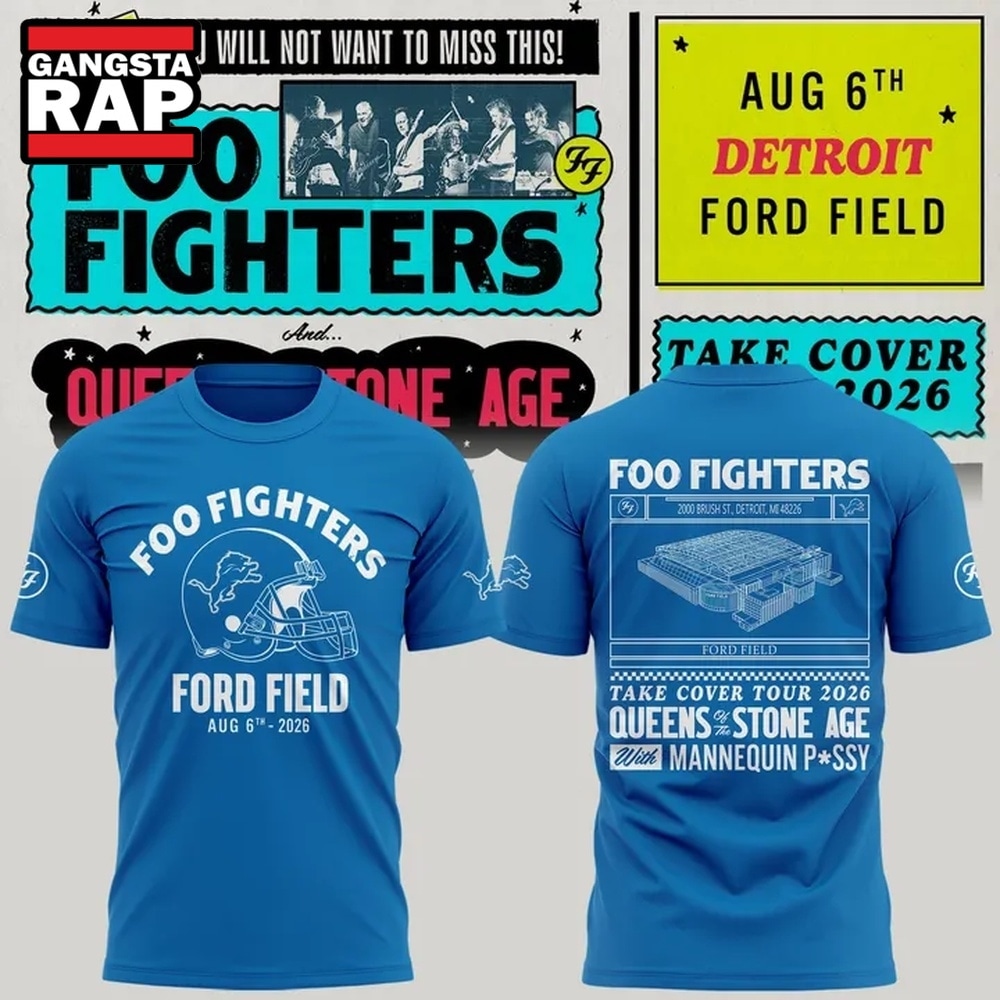 Exclusive Version Detroit Lions x Foo Fighters 2026 Blue T Shirt , Music Trend Shirt Exclusive Version Detroit Lions x Foo Fighters 2026 Blue T Shirt , Music Trend Shirt