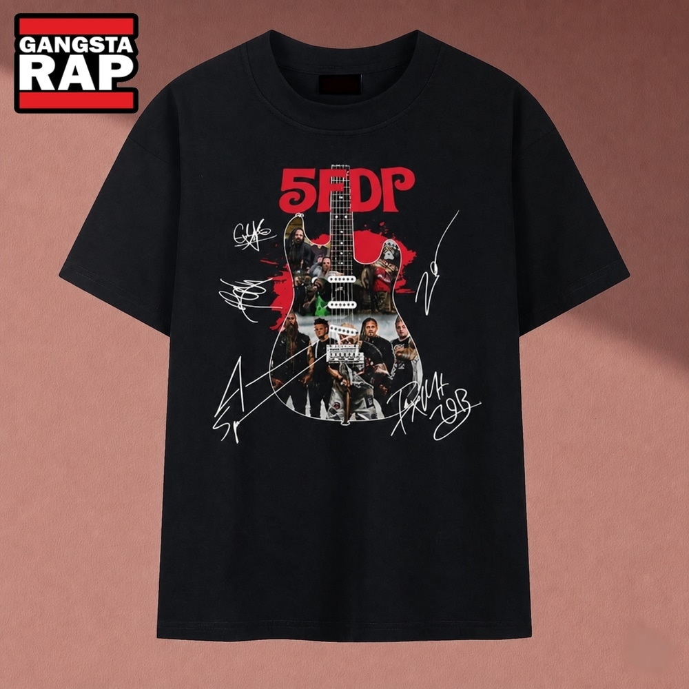 Five Finger Death Punch 5FDP Guitar Photo Collage T Shirt, Music 2D Shirt Five Finger Death Punch 5FDP Guitar Photo Collage T Shirt, Music 2D Shirt
