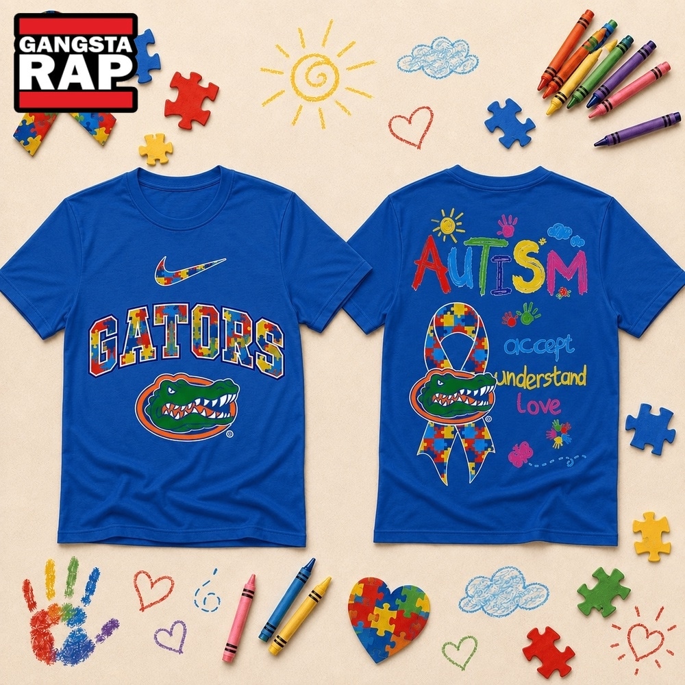Florida Gators NCAA Autism Awareness Puzzle Ribbon T Shirt , NCAA 3D Shirt Florida Gators Ncaa Autism Awareness Puzzle Ribbon T Shirt
