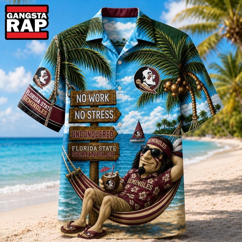 Florida State Seminoles NCAA No Work No Stress Hawaiian Shirt , Trending NCAA Hawaiian Florida State Seminoles NCAA No Work No Stress Hawaiian Shirt , Trending NCAA Hawaiian