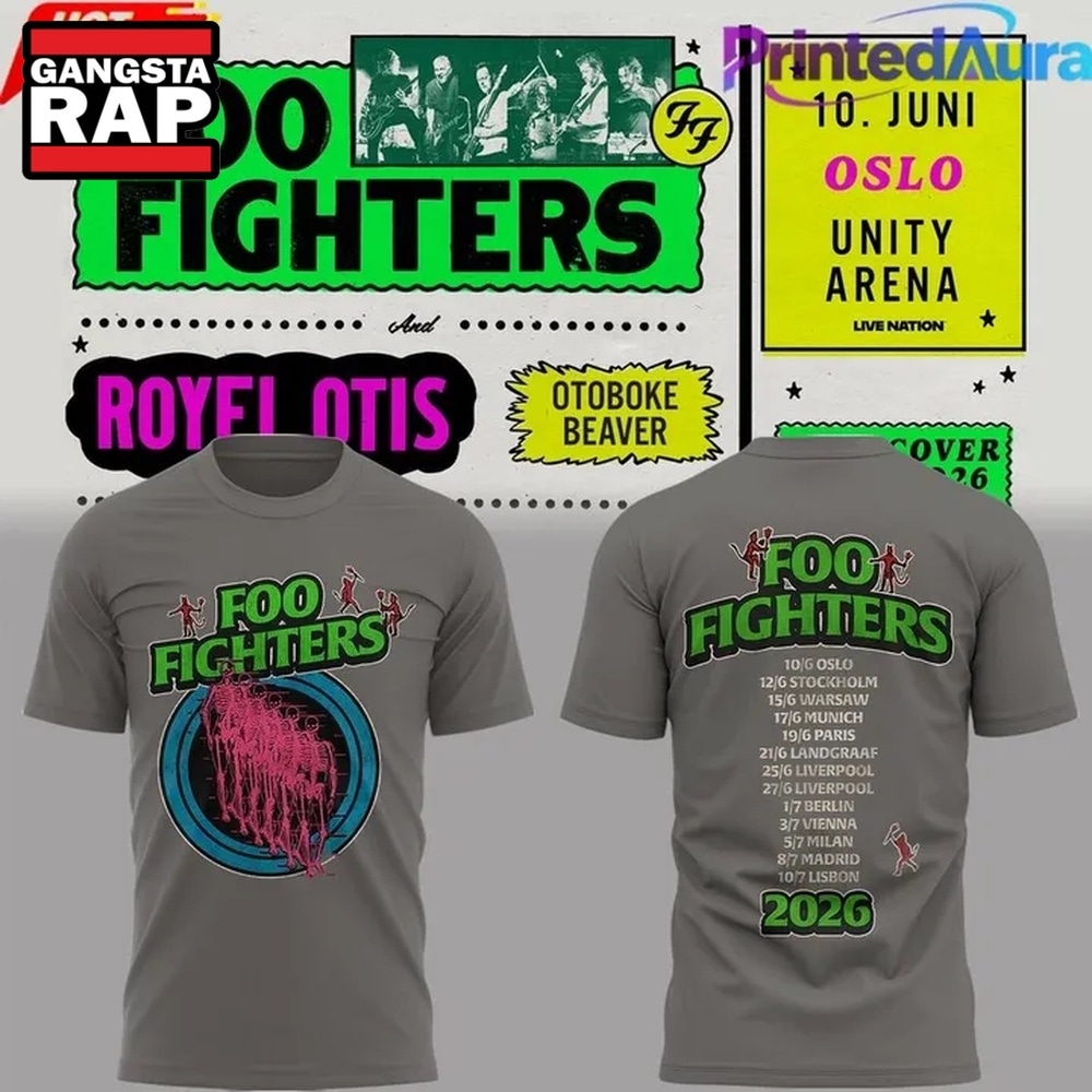 Foo Fighters Take Cover Tour 2026 Limited Edition T Shirt , Music Trending 3D Shirt Foo Fighters Take Cover Tour 2026 Limited Edition T Shirt