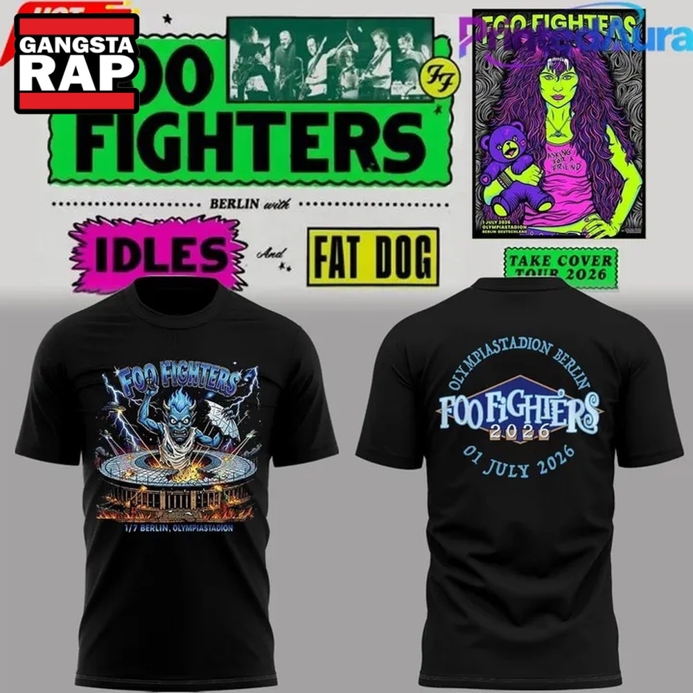 Foo Fighters Take Cover Tour 2026 New Design T Shirt , Music Trending 3D Shirt Foo Fighters Take Cover Tour 2026 New Design T Shirt