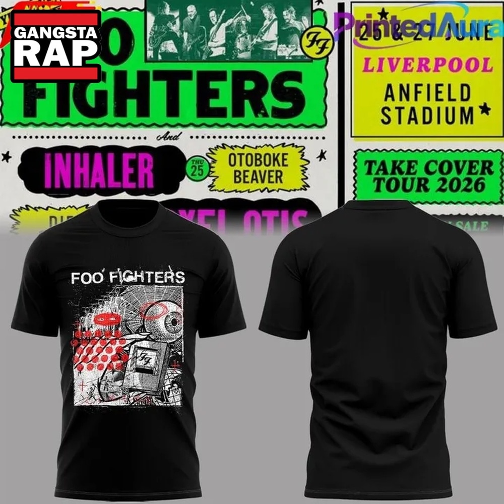 Foo Fighters Take Cover Tour 2026 T Shirt , Music Trending 3D Shirt Foo Fighters Take Cover Tour 2026 T Shirt