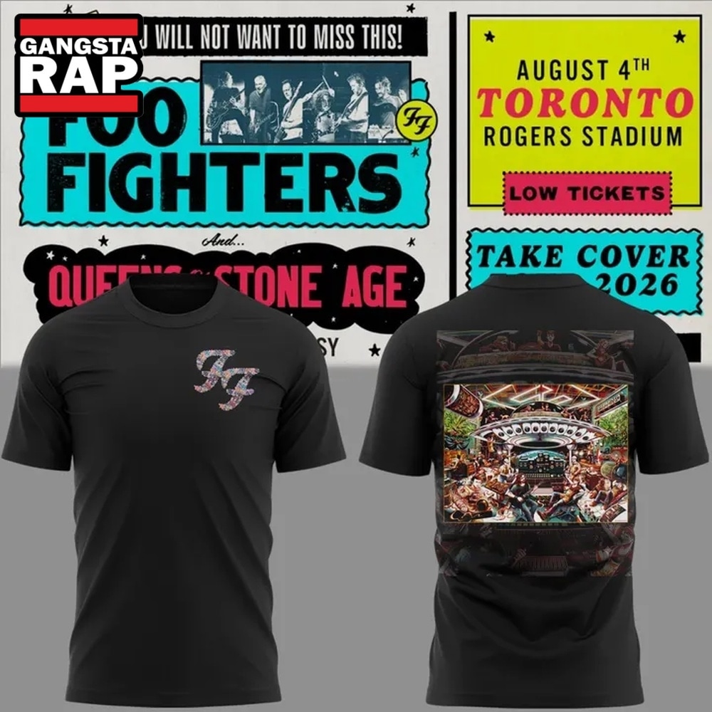 Foo Fighters Toronto ON Event Shirt, TAKE COVER TOUR 2026 T Shirt , Music Trending 3D Shirt Foo Fighters Toronto ON Event Shirt Take Cover Tour 2026 T Shirt