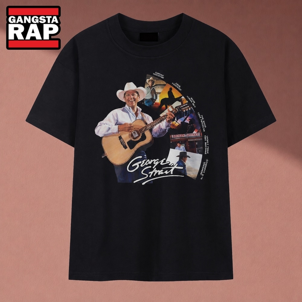 George Strait Discography Vinyl Wheel Vintage Country Music T Shirt , Music 2D Shirt George Strait Discography Vinyl Wheel Vintage Country Music T Shirt