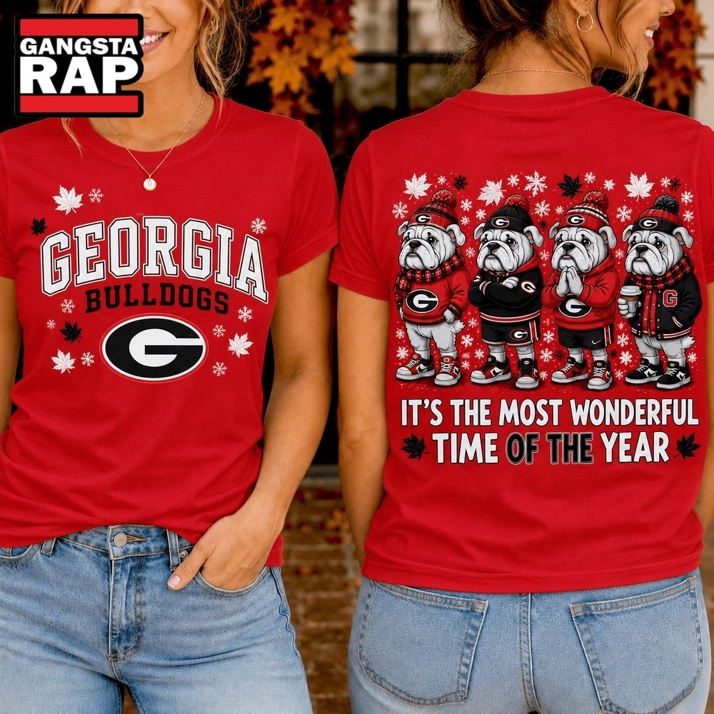 Georgia Bulldogs 2026 NCAA Autumn Festive Cheer T Shirt , NCAA 3D Shirt Georgia Bulldogs 2026 Ncaa Autumn Festive Cheer T Shirt
