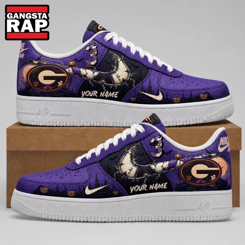 Georgia Bulldogs 2026 NCAA Haunted Moon Halloween Custom Air Force 1 Shoes Sneakers , NCAA Sport Sneakers Georgia Bulldogs 2026 Ncaa Haunted Moon Halloween Custom Air Force 1 Shoes Sneakers