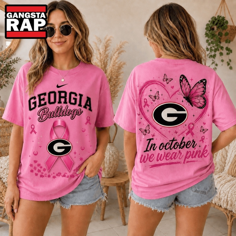 Georgia Bulldogs 2026 NCAA Pink October Breast Cancer Awareness Fan Pride Unisex T Shirt , NCAA 3D Shirt Georgia Bulldogs 2026 Ncaa Pink October Breast Cancer Awareness Fan Pride Unisex T Shirt