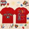 Georgia Bulldogs NCAA Autism Awareness Puzzle Ribbon T Shirt , NCAA 3D Shirt Georgia Bulldogs Ncaa Autism Awareness Puzzle Ribbon T Shirt