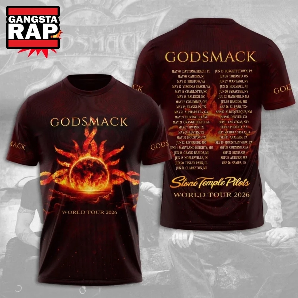 Godsmack Band World Tour 2026 AOP 3D T Shirt , Music Trending 3D Shirt Godsmack Band World Tour 2026 AOP 3D T Shirt , Music Trending 3D Shirt