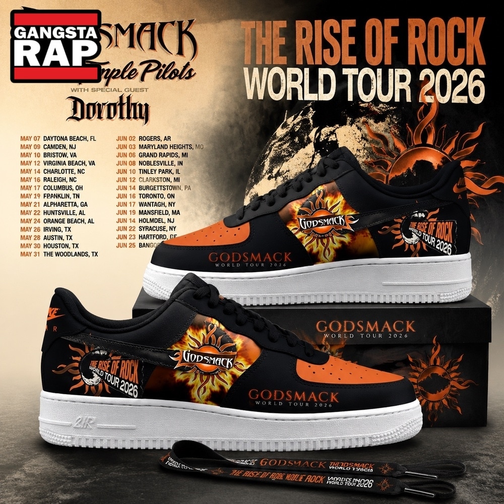 Godsmack The Rise of Rock World Tour 2026 Stone Temple Pilots Air Force 1 Shoes , Music Trending Shoes Godsmack The Rise OF Rock World Tour 2026 Stone Temple Pilots Air Force 1 Shoes