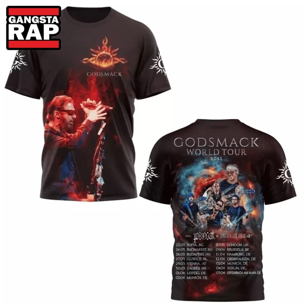 Godsmack World Tour 2025 3D T Shirt , Music Trending 3D Shirt Godsmack World Tour 2025 3D T Shirt , Music Trending 3D Shirt