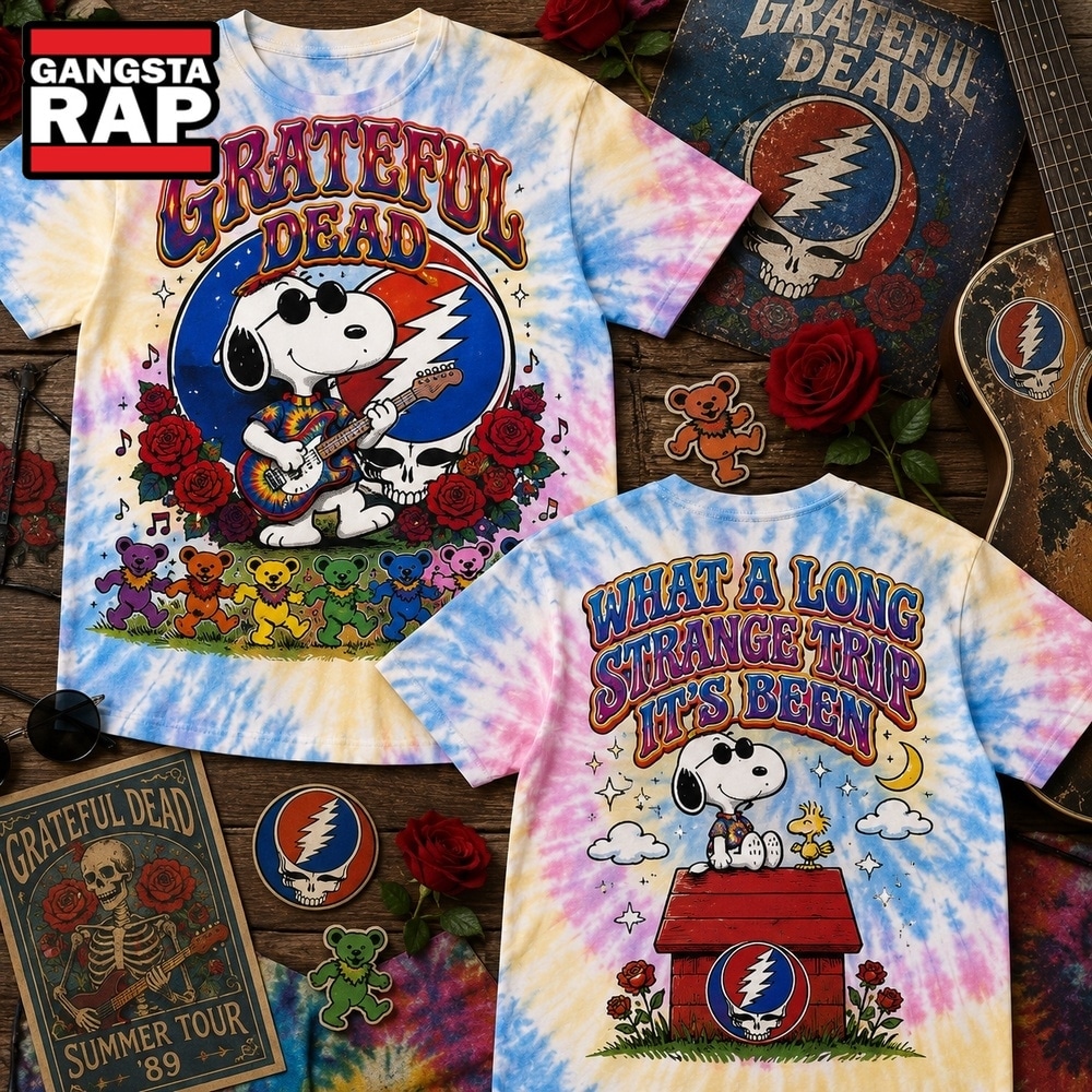 Grateful Dead x Snoopy What a Long Strange Trip 3D Shirt , Music Trend Shirt Grateful Dead X Snoopy What A Long Strange Trip 3D Shirt