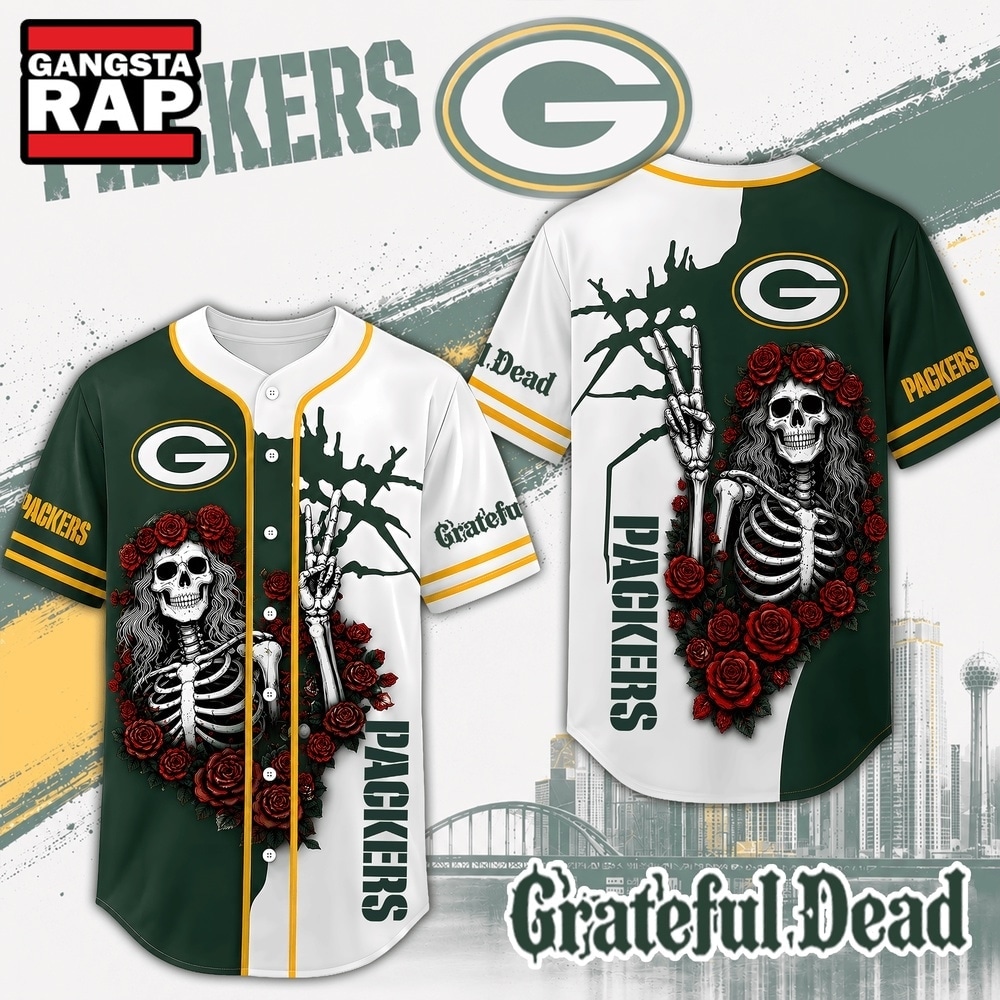 Green Bay Packers NFL Game Day Grateful Dead Baseball Jersey Shirt, NFL Baseball Jersey Green Bay Packers Nfl Game Day Grateful Dead Baseball Jersey Shirt