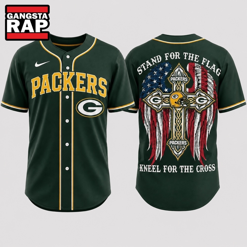 Green Bay Packers NFL Stand For The Flag Kneel For The Cross Baseball Jersey Shirt , NFL Baseball Jersey Green Bay Packers NFL Stand For The Flag Kneel For The Cross Baseball Jersey Shirt , NFL Baseball Jersey
