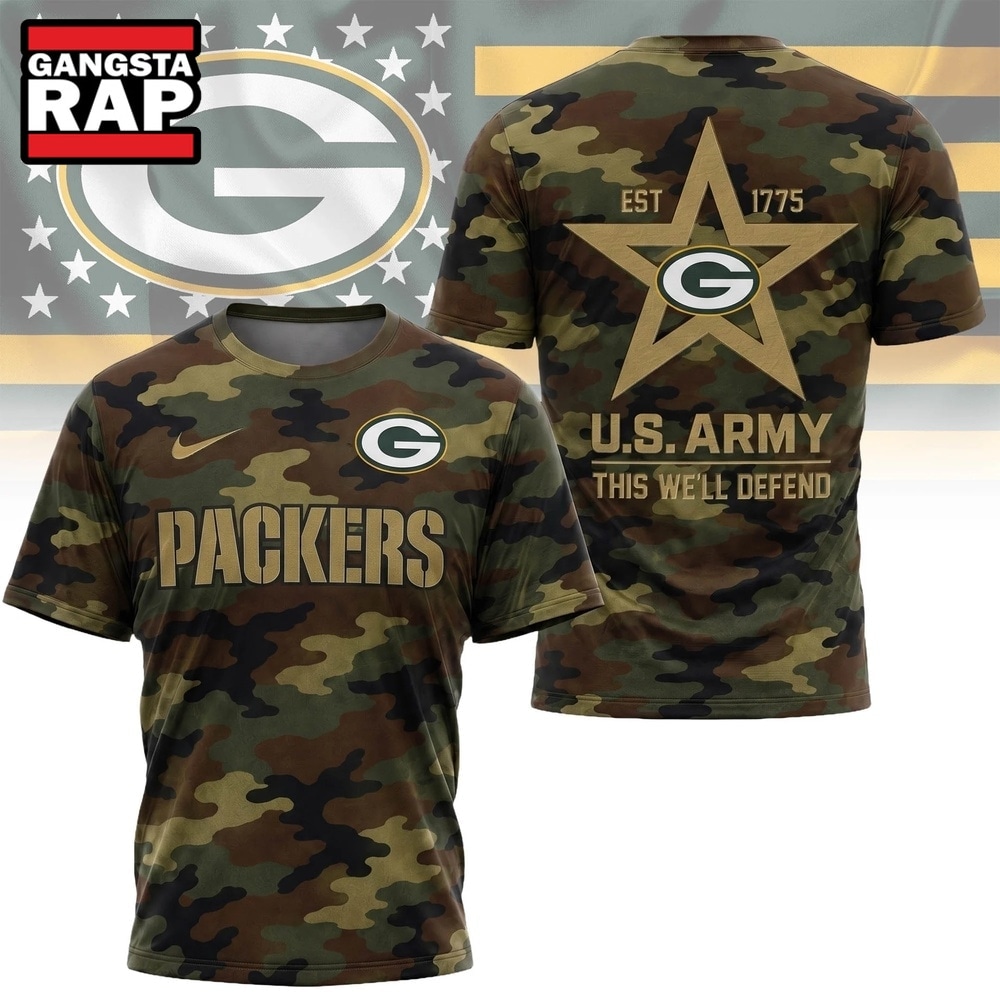 Green Bay Packers NFL Veterans US Army Camo New Design 3D Shirt , Football New Design Shirt Green Bay Packers Nfl Veterans US Army Camo New Design 3D Shirt