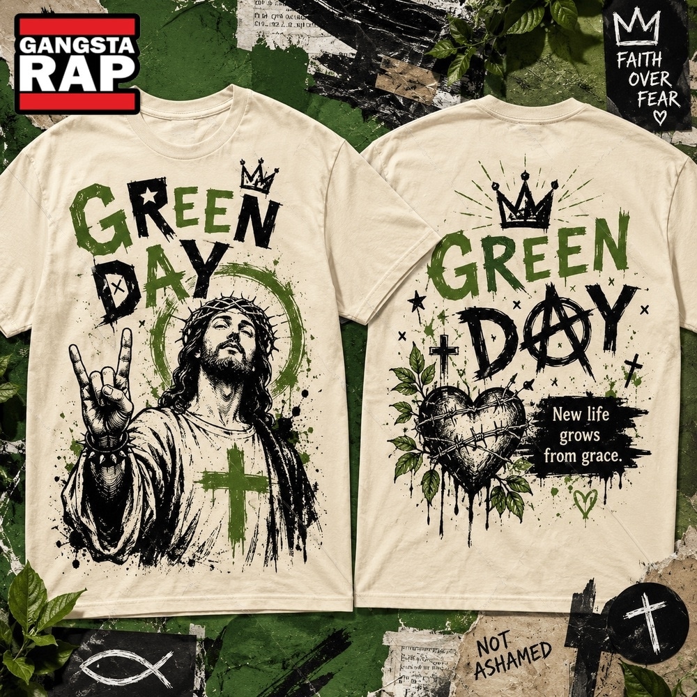 Green Day New Life Grows From Grace Jesus 3D Shirt, Trending 3D Music Shirt Green Day New Life Grows From Grace Jesus 3D Shirt, Trending 3D Music Shirt