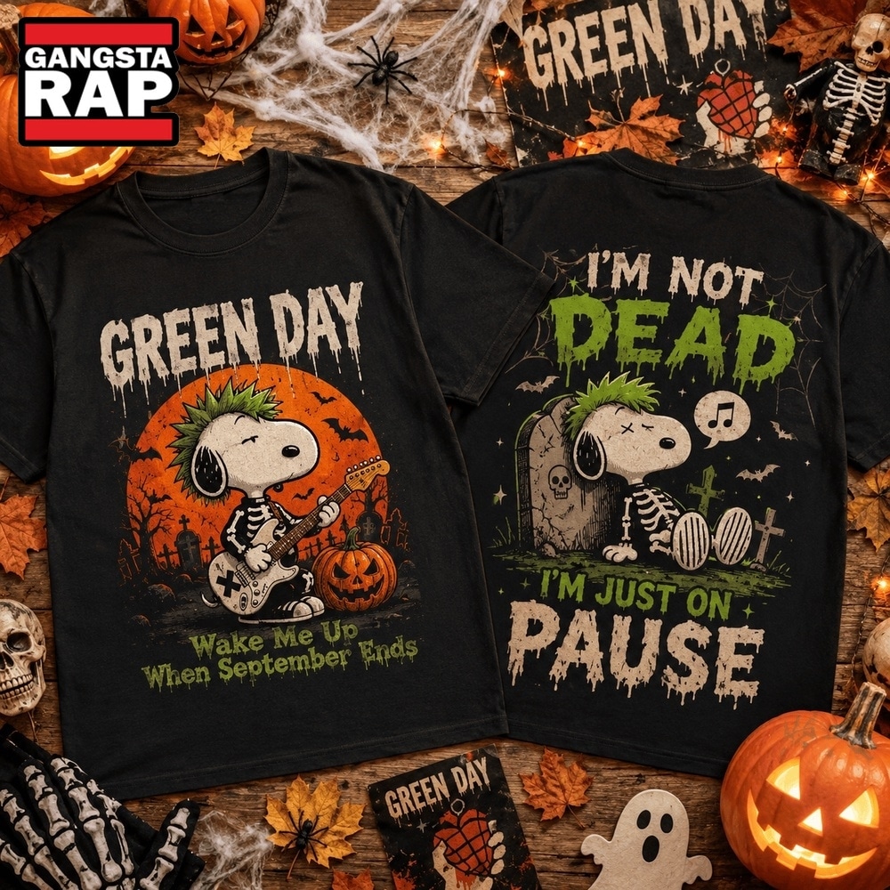Green Day x Snoopy Haunted Punk Revival 3D Shirt , Music Trending 3D Shirt Green Day X Snoopy Haunted Punk Revival 3D Shirt