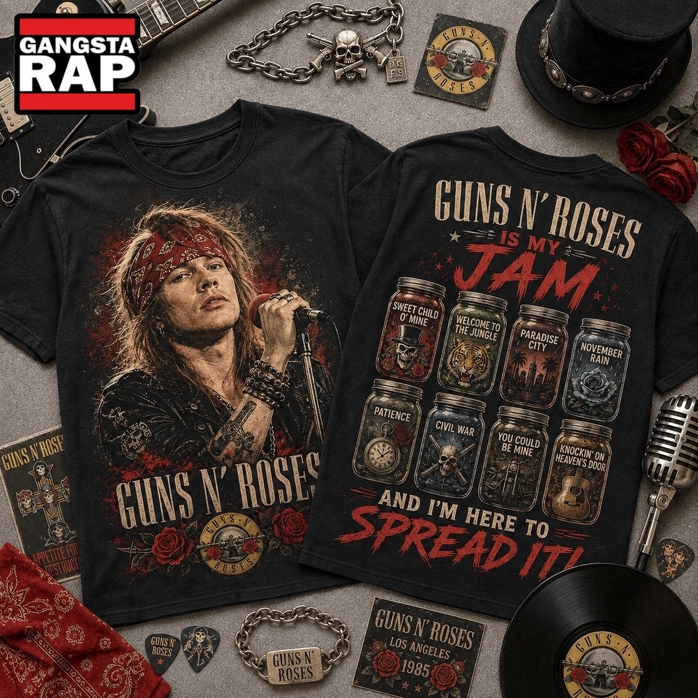 Guns N’ Roses Is My Jam Greatest Hits Front and Back T Shirt, Trending 3D Music Shirt Guns N’ Roses Is My Jam Greatest Hits Front and Back T Shirt, Trending 3D Music Shirt