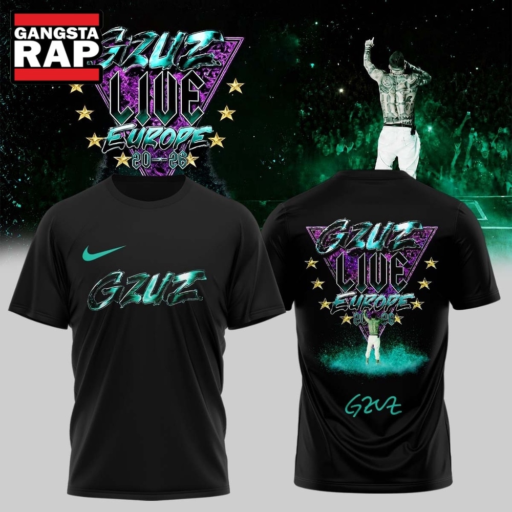 GZUZ LIVE EUROPE TOUR 2026 Signed Black T Shirt, Trending 3D Music Shirt GZUZ LIVE EUROPE TOUR 2026 Signed Black T Shirt, Trending 3D Music Shirt