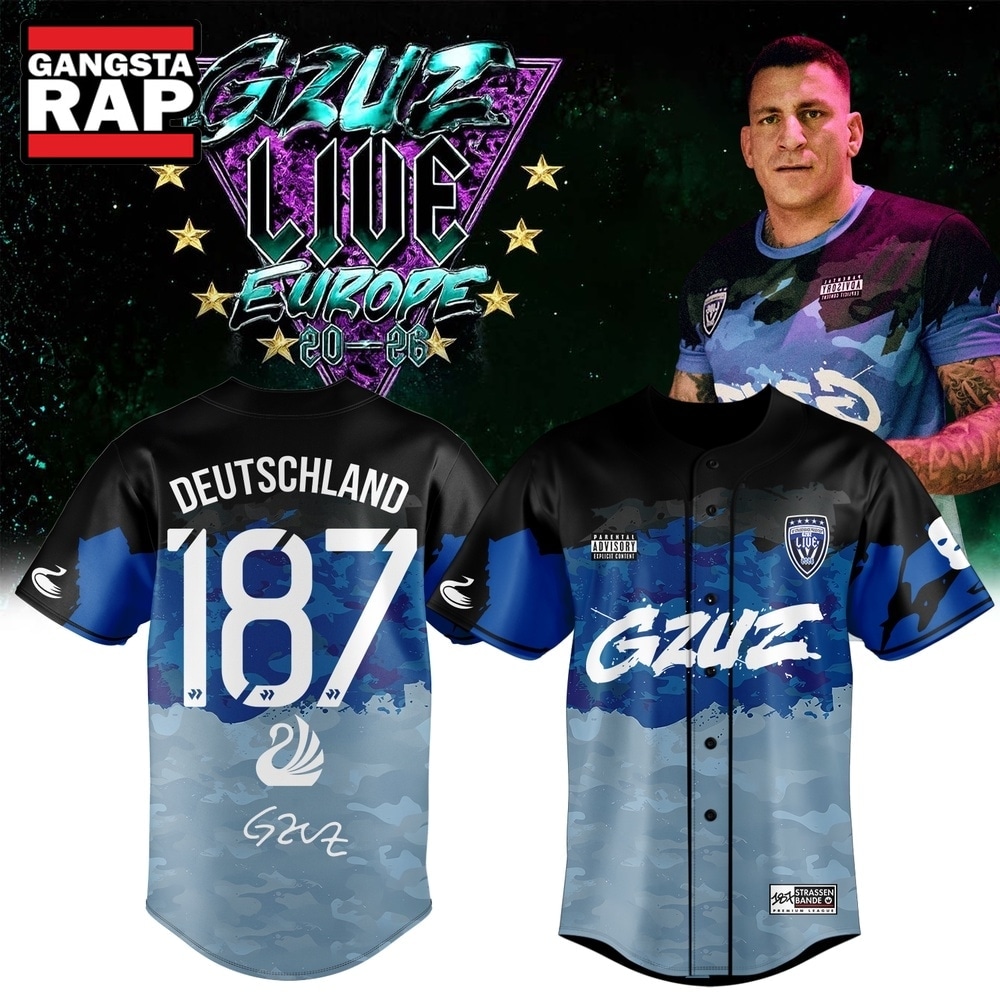 GZUZ LIVE EUROPE TOUR 2026 Signed New Design Baseball Jersey, Trending Music Jersey GZUZ LIVE EUROPE TOUR 2026 Signed New Design Baseball Jersey, Trending Music Jersey
