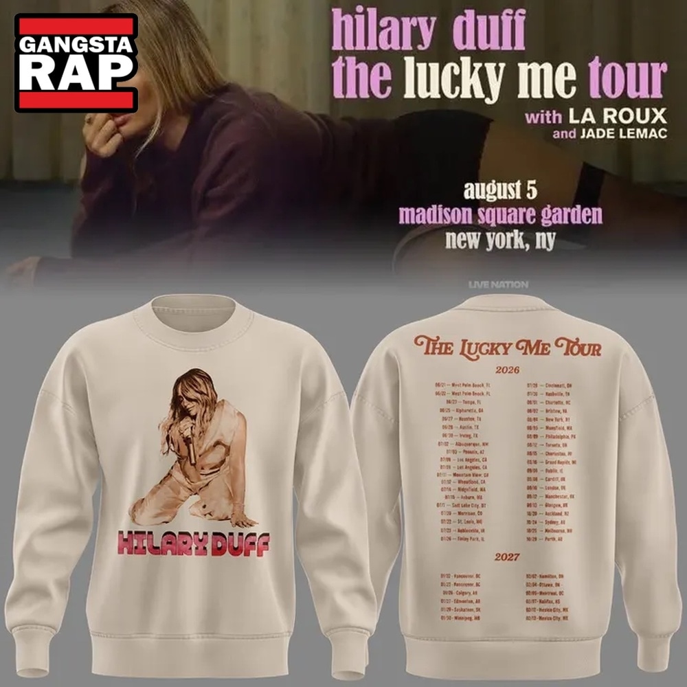 Hilary Duff The Lucky Me Tour 2026 Scheduler Sweatshirt , Music Trend Shirt Hilary Duff The Lucky Me Tour 2026 Scheduler Sweatshirt , Music Trend Shirt