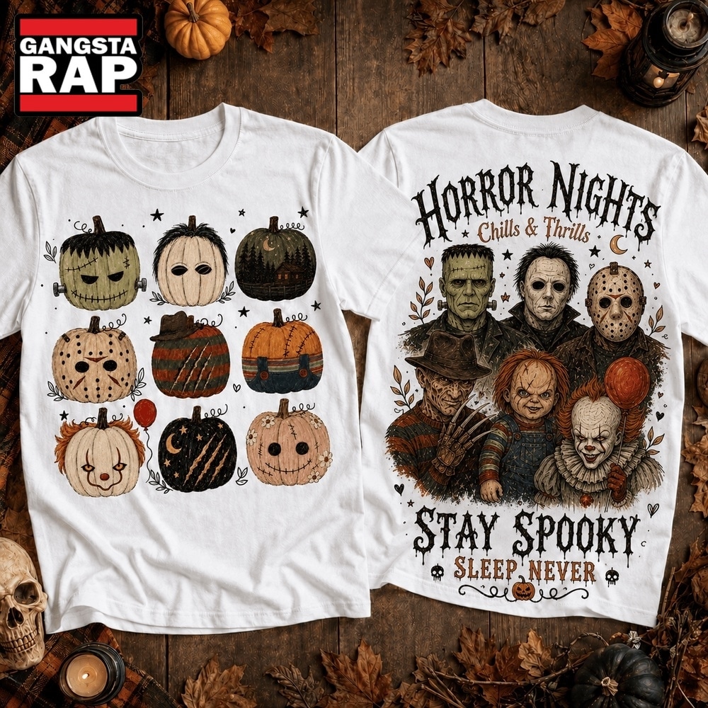 Horror Nights Classic Villains Two Sided Halloween T Shirt , Music Trending 3D Shirt Horror Nights Classic Villains Two Sided Halloween T Shirt , Music Trending 3D Shirt