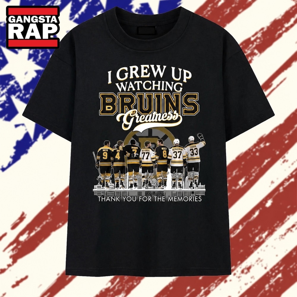 I Grew Up Watching Bruins Greatness Thank You For The Memories 2026 T Shirt , Vintage Trending Shirt I Grew UP Watching Bruins Greatness Thank You For The Memories 2026 T Shirt