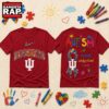 Indiana Hoosiers NCAA Autism Awareness Puzzle Ribbon T Shirt , NCAA 3D Shirt Indiana Hoosiers Ncaa Autism Awareness Puzzle Ribbon T Shirt