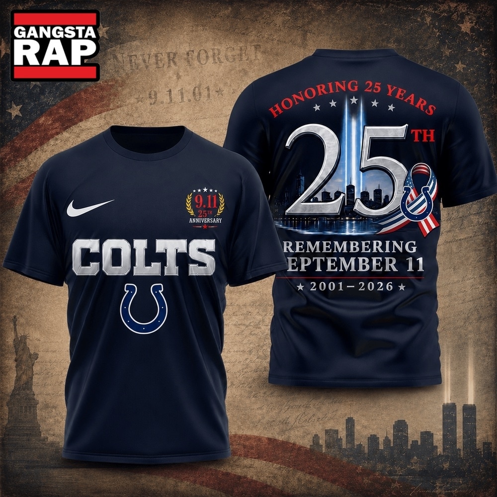 Indianapolis Colts NFL Honoring 25 Years Remembering September 11 T Shirt, Football New Design Shirt Indianapolis Colts Nfl Honoring 25 Years Remembering September 11 T Shirt