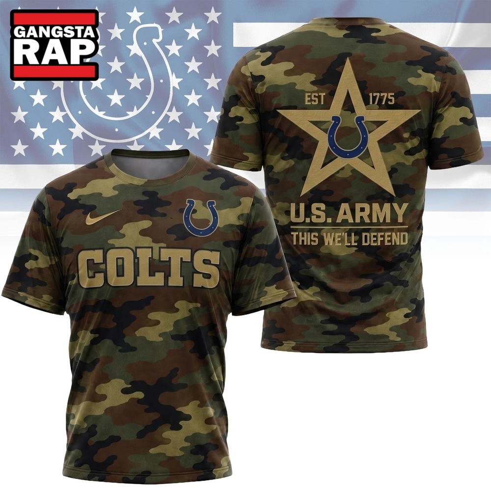 Indianapolis Colts NFL Veterans US Army Camo New Design 3D Shirt , Football New Design Shirt Indianapolis Colts Nfl Veterans US Army Camo New Design 3D Shirt