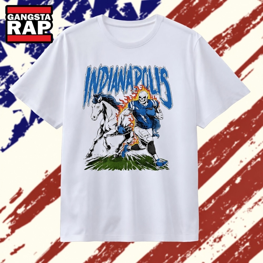 Indianapolis Football Skull and Horse sports 2026 T Shirt , Trending 2D Shirt Indianapolis Football Skull And Horse Sports 2026 T Shirt