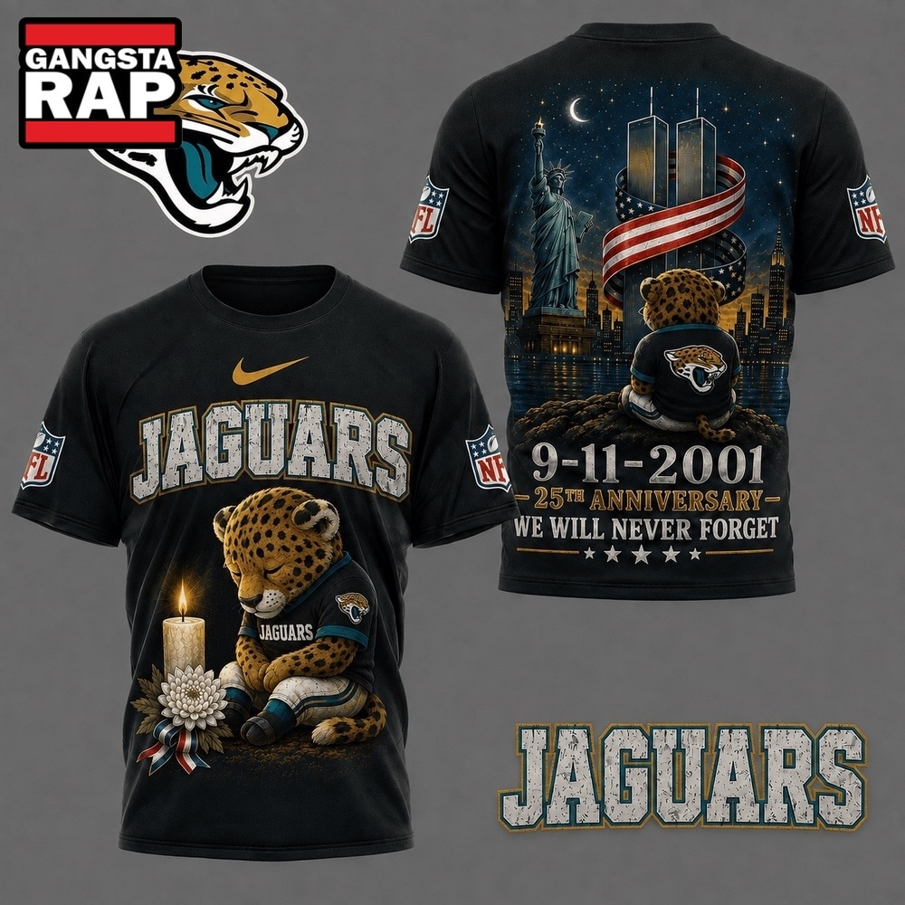 Jacksonville Jaguars NFL 9 11 25th Anniversary Never Forget Memorial 3D T Shirt, Football New Design Shirt Jacksonville Jaguars Nfl 9 11 25th Anniversary Never Forget Memorial 3D T Shirt