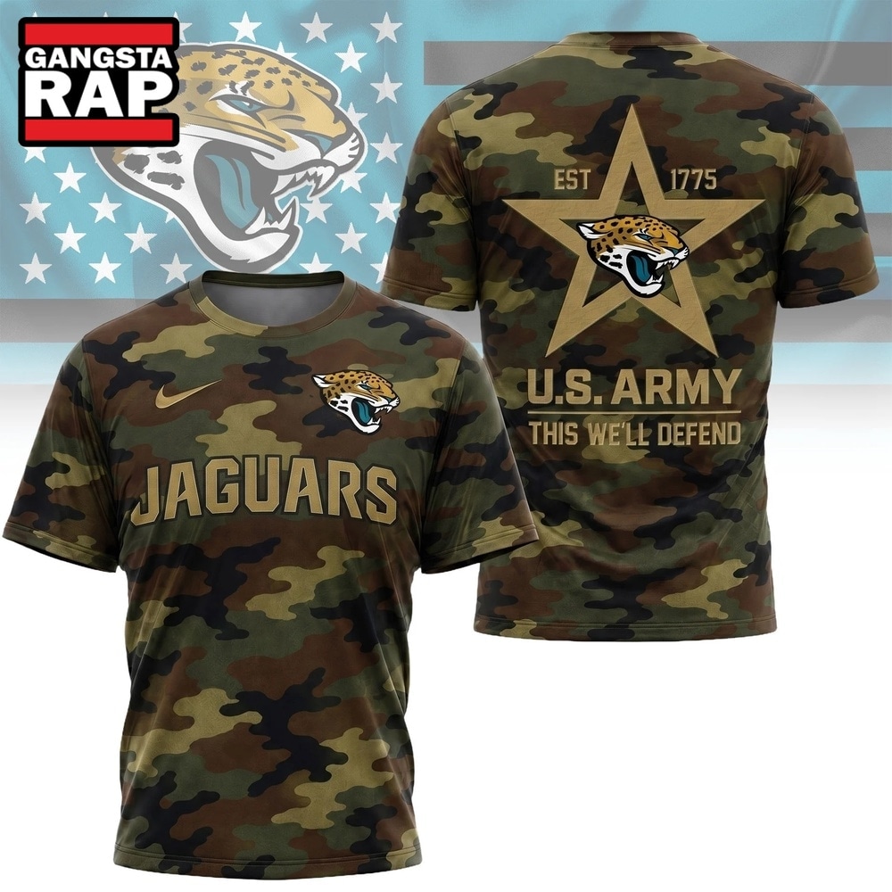Jacksonville Jaguars NFL Veterans US Army Camo New Design 3D Shirt , Football New Design Shirt Jacksonville Jaguars Nfl Veterans US Army Camo New Design 3D Shirt