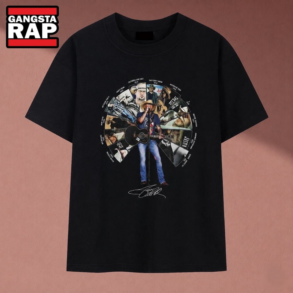 Jason Aldean Discography Vinyl Wheel Country Music Graphic T Shirt , Music 2D Shirt Jason Aldean Discography Vinyl Wheel Country Music Graphic T Shirt