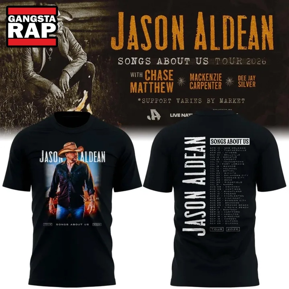 Jason Aldean Songs About Us Tour 2026 Limited Edition T Shirt , Trending 3D Music Shirt Jason Aldean Songs About Us Tour 2026 Limited Edition T Shirt , Trending 3D Music Shirt