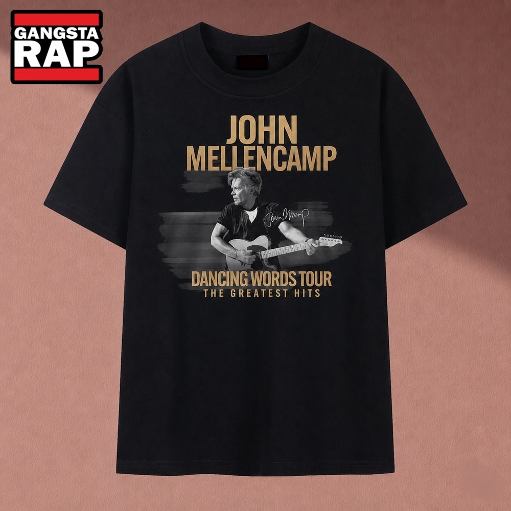 John Mellencamp Dancing Words Tour The Greatest Hits T Shirt, Music 2D Shirt John Mellencamp Dancing Words Tour The Greatest Hits T Shirt