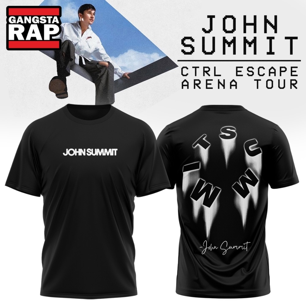 John Summit CTRL ESCAPE Arena Tour 2026 Black 3D Shirt , Music Trend Shirt John Summit Ctrl Escape Arena Tour 2026 Black 3D Shirt
