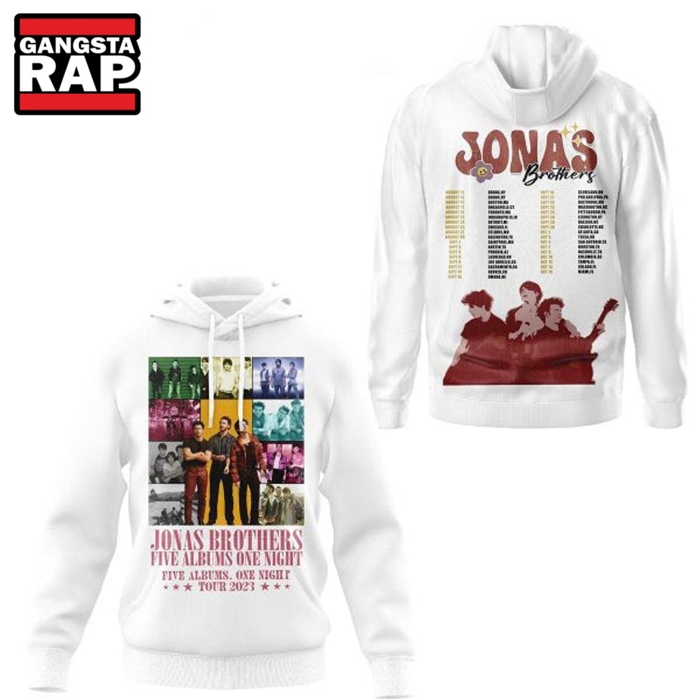 Jonas Brothers Five Albums One Night Tour 2023 Hoodie , Music Trending 3D Shirt Jonas Brothers Five Albums One Night Tour 2023 Hoodie