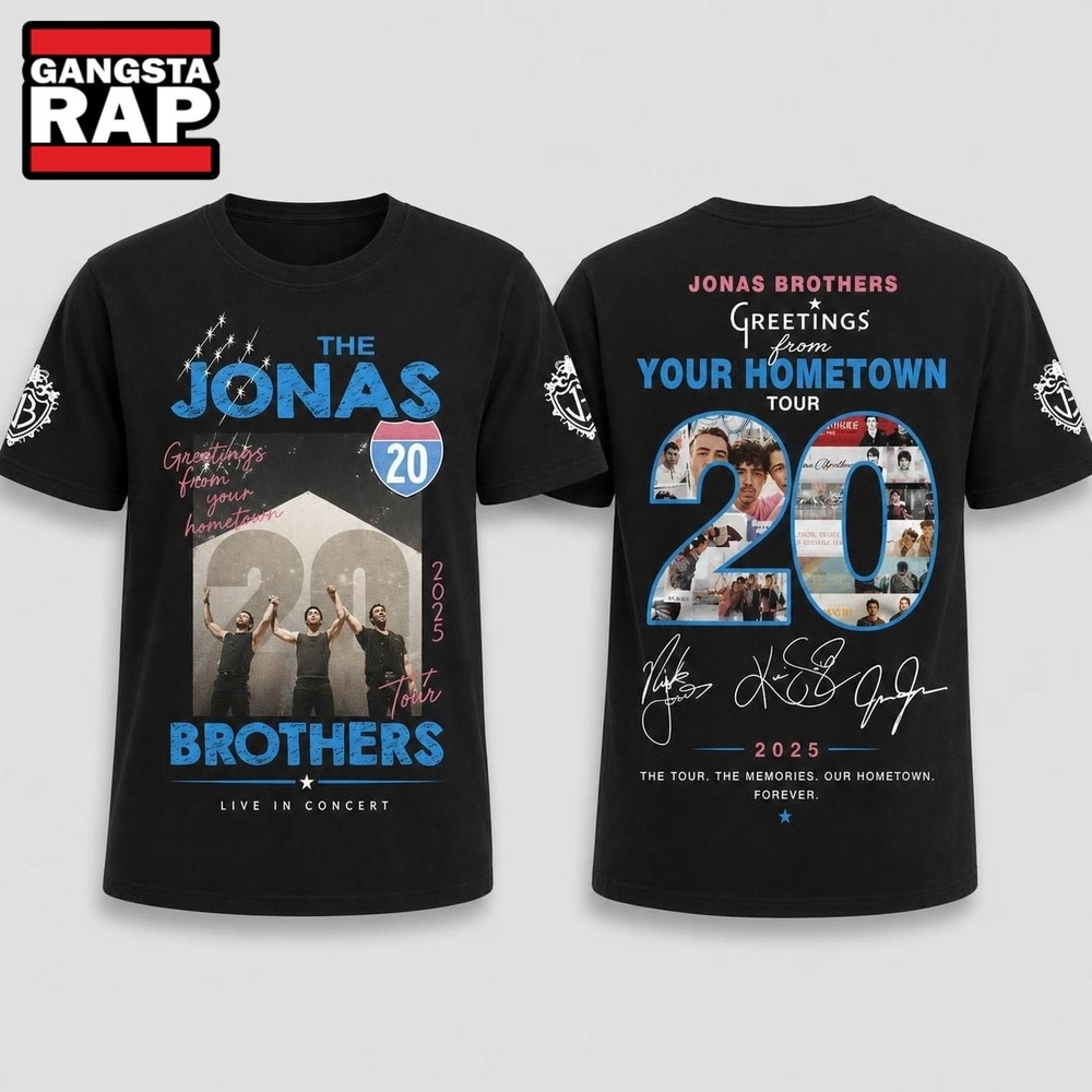 Jonas Brothers Greetings from Your Hometown Tour Black 3D Shirt , Music Trending 3D Shirt Jonas Brothers Greetings From Your Hometown Tour Black 3D Shirt