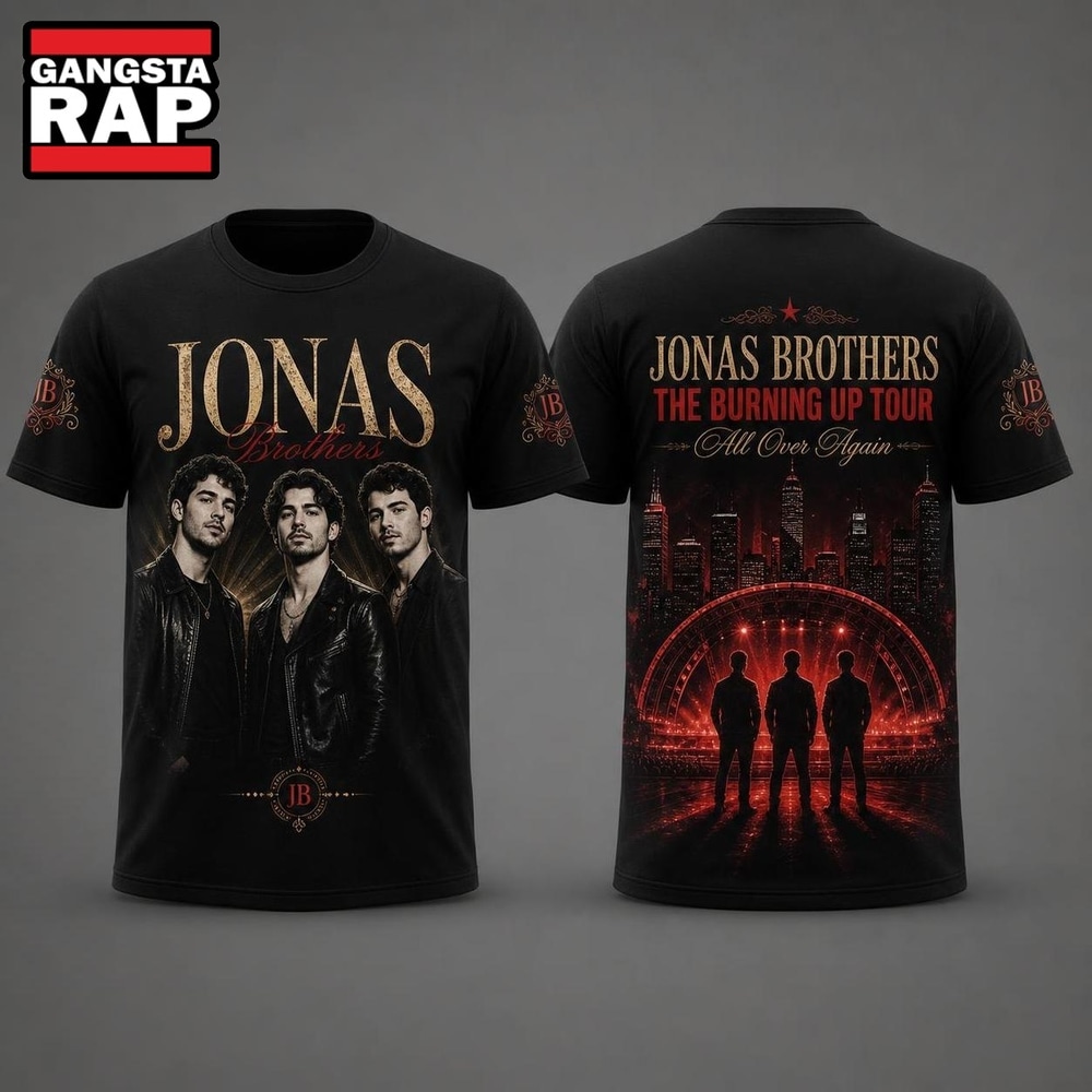 Jonas Brothers The Burning Up Tour 2026 3D Shirt , Music Trending 3D Shirt Jonas Brothers The Burning UP Tour 2026 3D Shirt