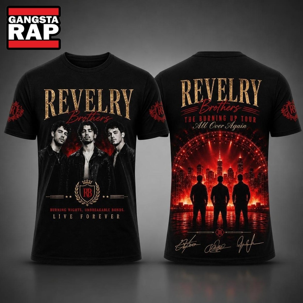 Jonas Brothers The Burning Up Tour 2026 3D T Shirt , Music Trending 3D Shirt Jonas Brothers The Burning UP Tour 2026 3D T Shirt