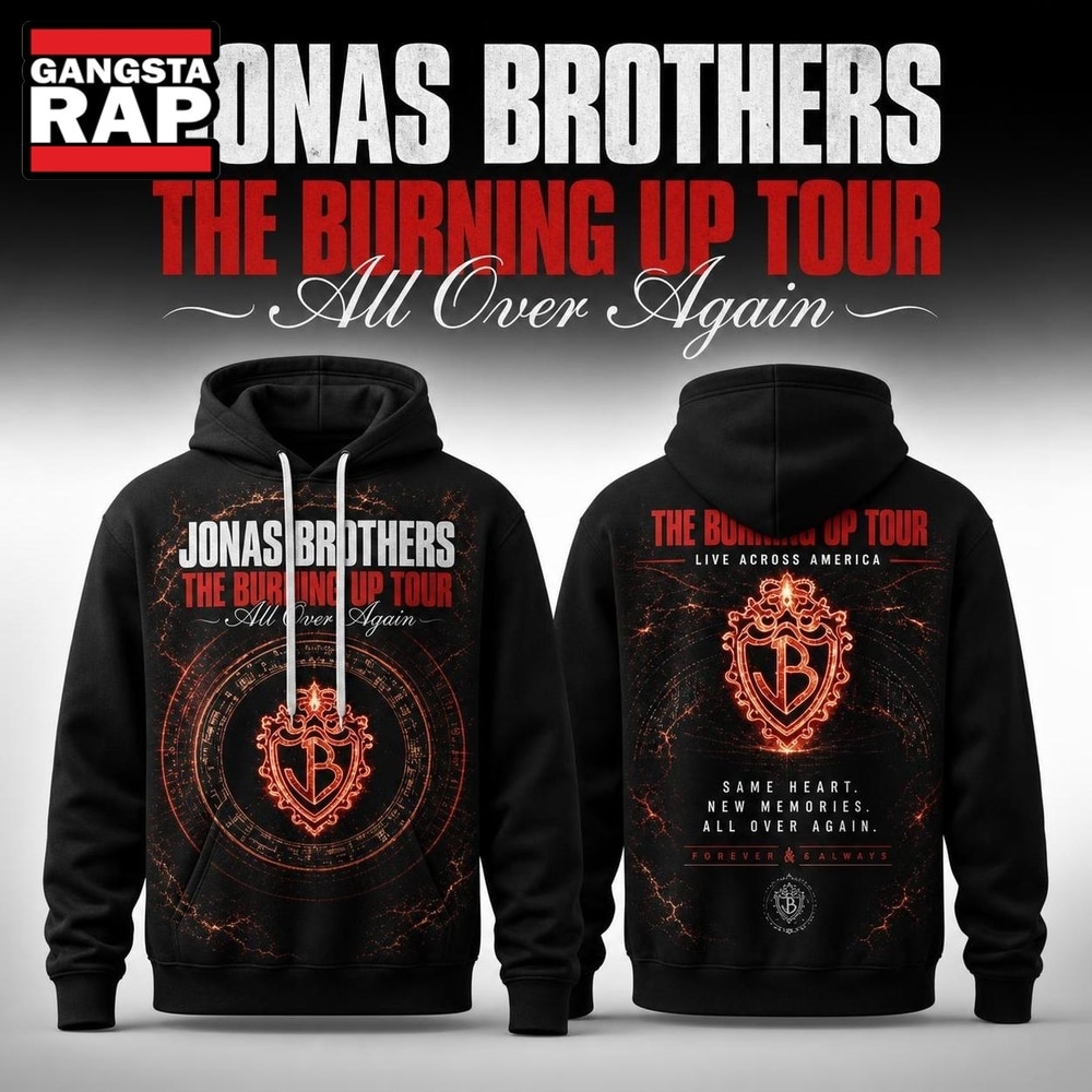 Jonas Brothers The Burning Up Tour 2026 All Over Print Hoodie , Music Trending 3D Shirt Jonas Brothers The Burning UP Tour 2026 All Over Print Hoodie